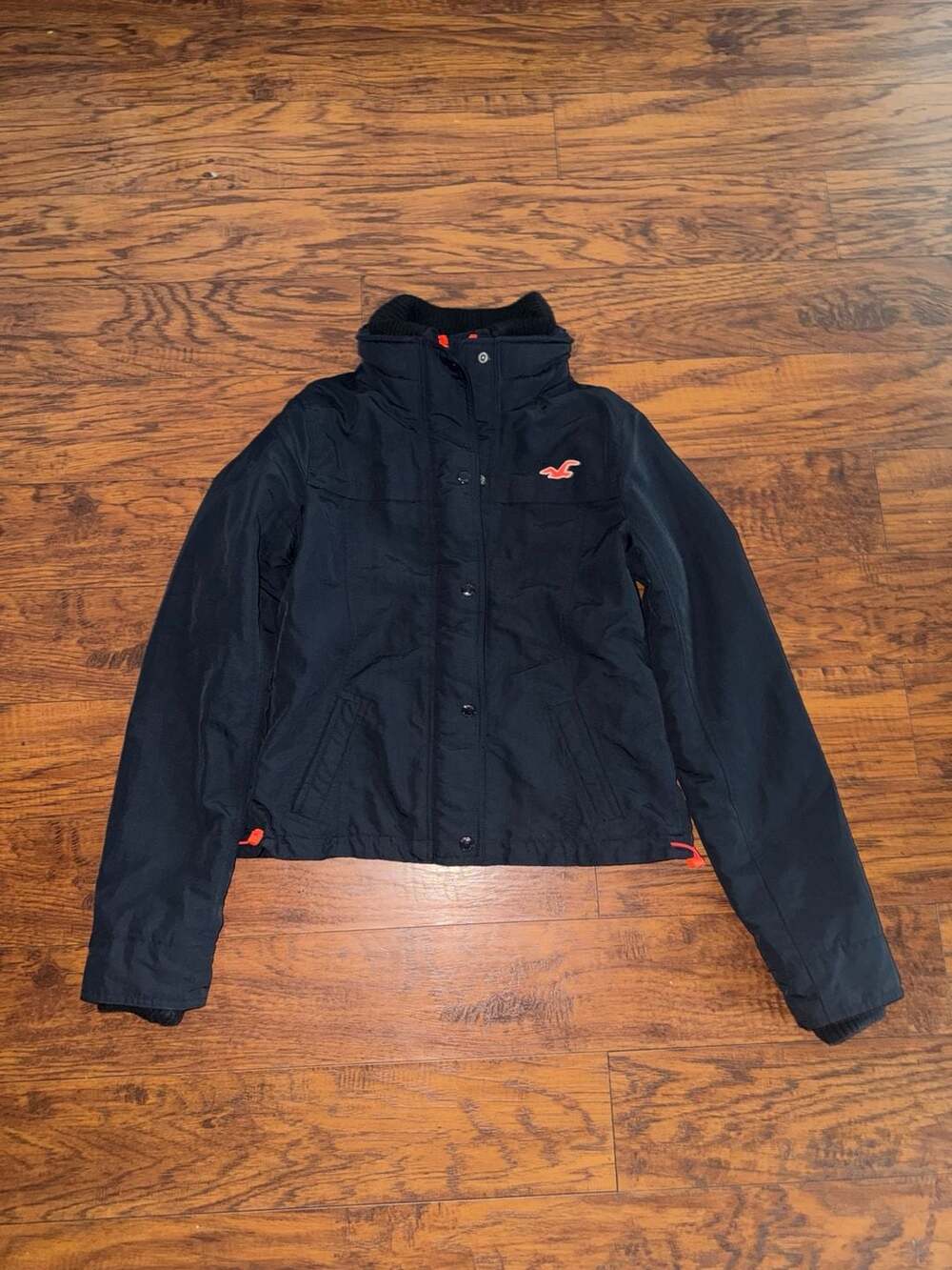 Hollister California Fleece Lined All-Weather Jacket Navy Blue Women's Medium